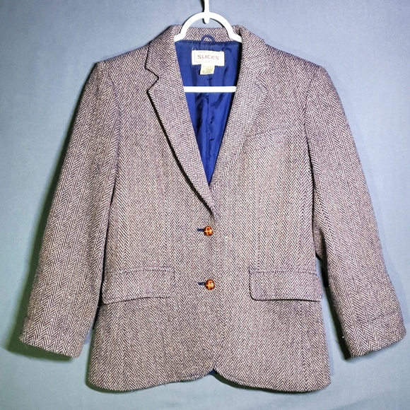 Slices Women's Blazer Made In Japan Size 5 (Wool/Silk) - Picture 1 of 6